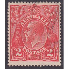 Australian    King George V    2d Red  Single Crown WMK Plate Variety 12R41..